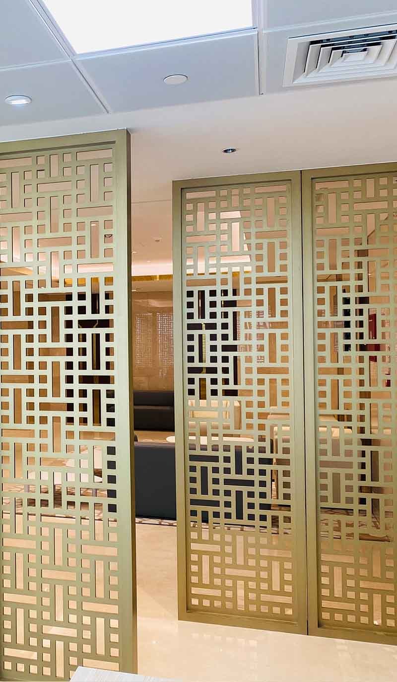Stainless steel laser-cut screen for custom decorative metal applications