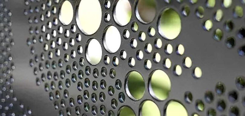 Architectural perforated metal panels featuring precision patterns and modern facade design applications