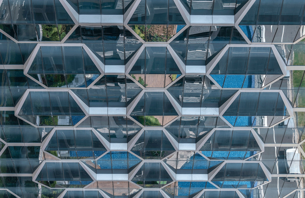 UIC Building Singapore with curved aluminium facade panels
