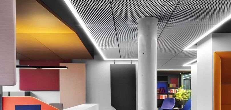 Decorative expanded metal design enhancing interior spaces with modern textures and creative architectural applications