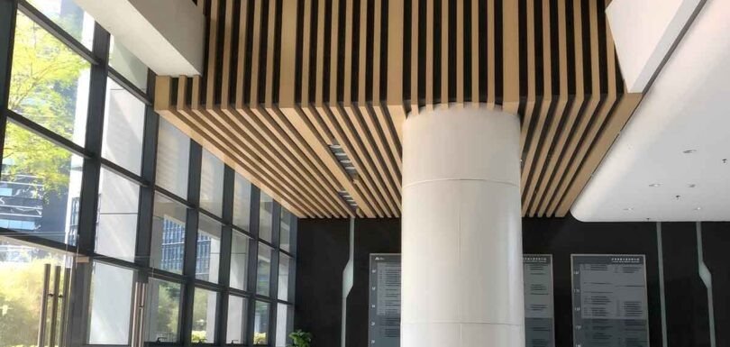 Aluminium metal strip ceiling system featuring sustainable design and modern architectural interior applications