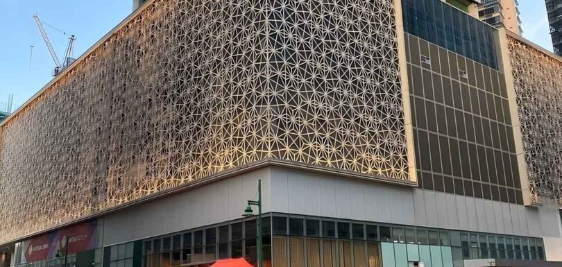 Architectural stainless steel panels showcasing functional design and elegant aesthetics in modern building applications