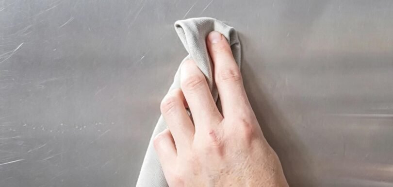 Guide showing how to remove scratches from stainless steel with brushed, matte, and mirror finishes