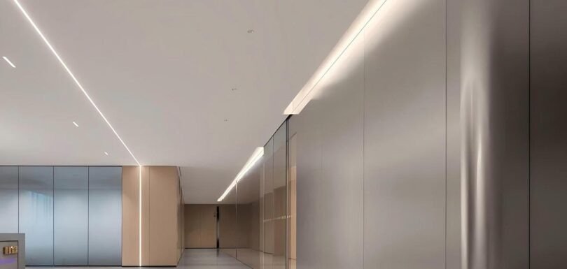 Sandblasted finish stainless steel surface featuring a textured appearance for stylish interior applications
