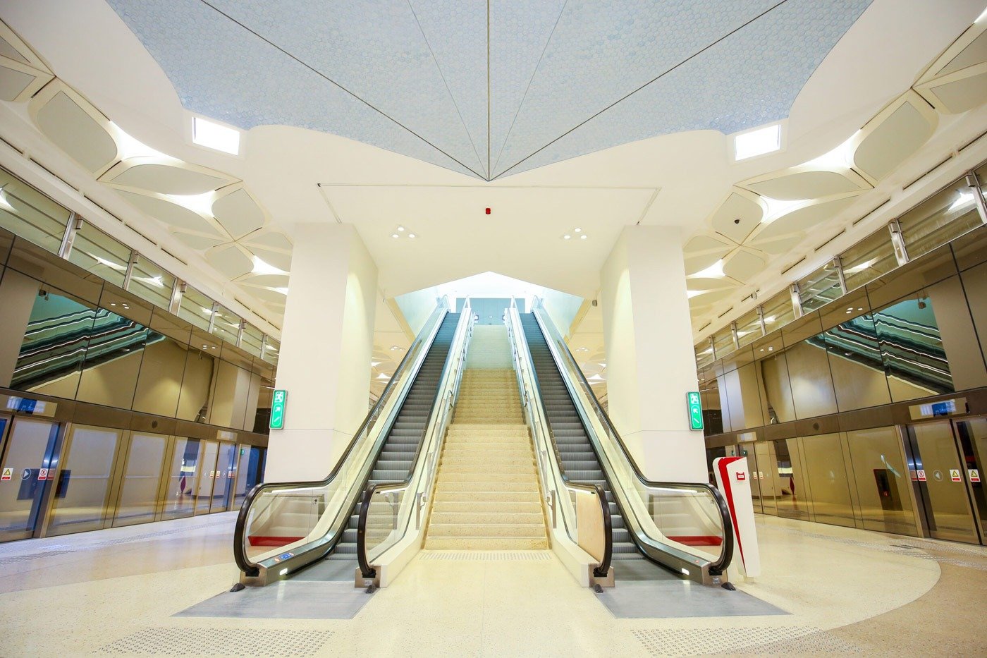 Custom architectural metalwork at Qatar University Metro Station