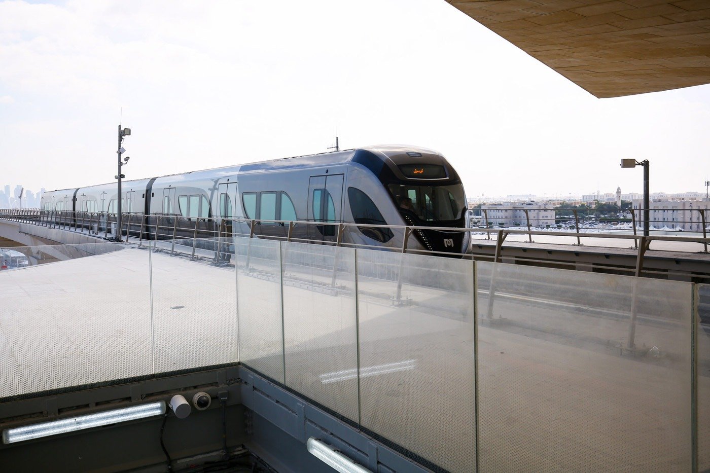 Architectural metalwork at Qatar University Metro Station