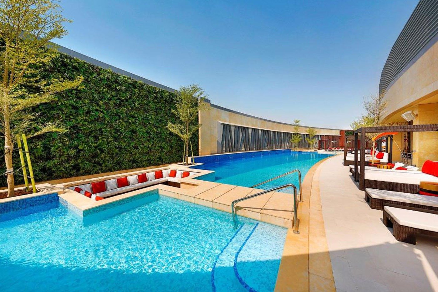 Stainless steel pool handrail at AlRayyan Hotel in Doha, Qatar