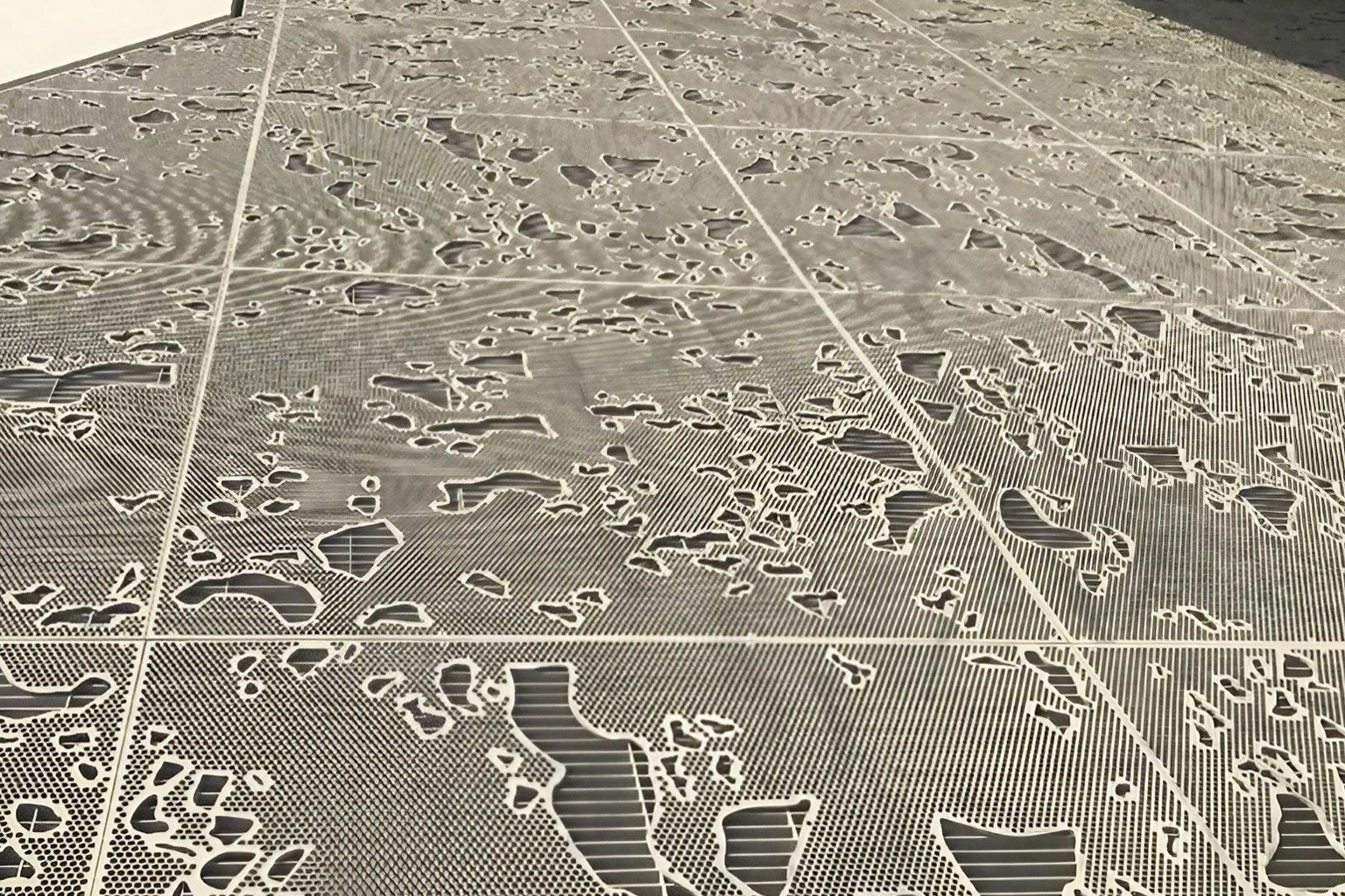 Stainless steel metalwork at the South Car Park of the National Museum of Qatar